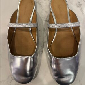 Madewell Silver Greta ballet mule